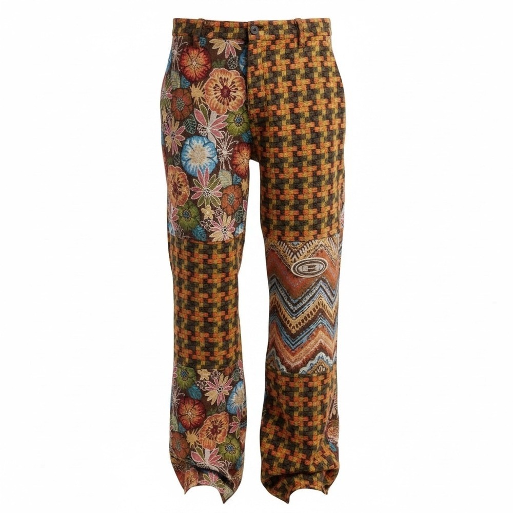 Honor The Gift Pants Mens 30 Multi Tapestry Patchwork Floral Geometric Straight